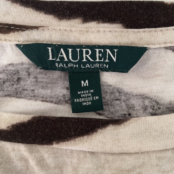 Ralph Lauren Animal Zebra Print Top Size M Stretch Knit Old Money Western Boho - Picture 3 of 8